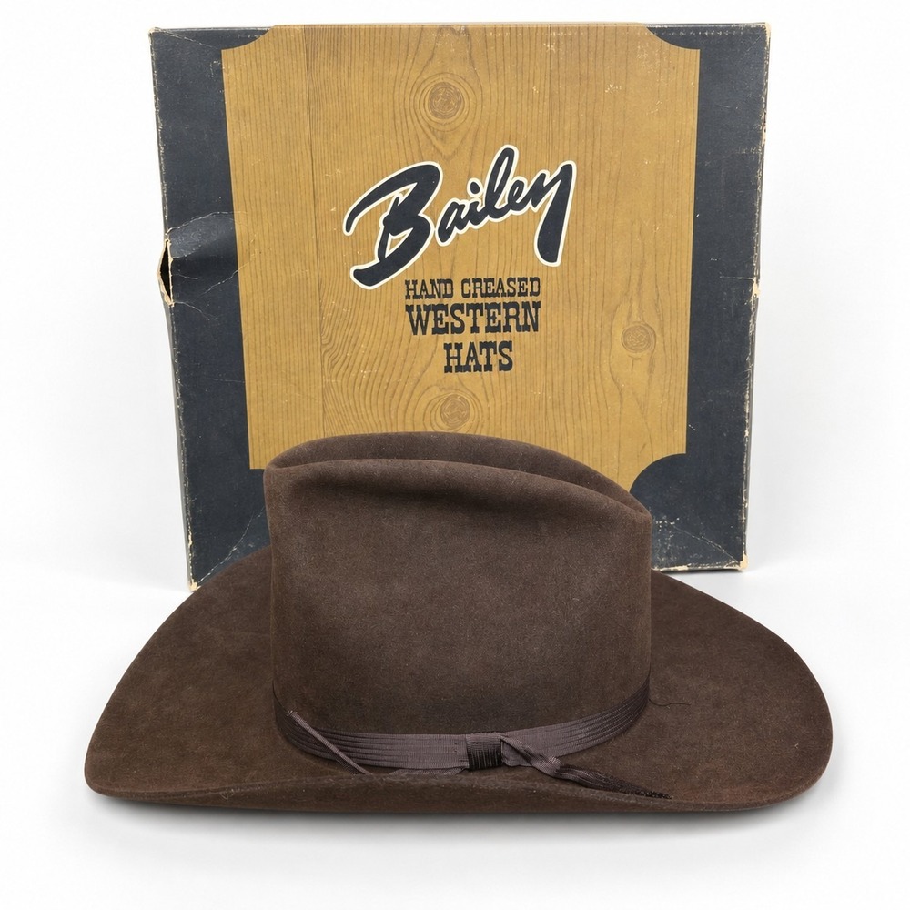 Vintage Bailey Arizona 3X Cowboy Hat Mens 6 3/4 Coffee Brown With Box Rare NOS
